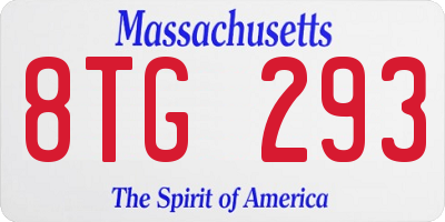 MA license plate 8TG293