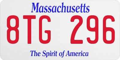 MA license plate 8TG296