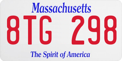 MA license plate 8TG298