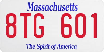 MA license plate 8TG601