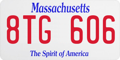 MA license plate 8TG606