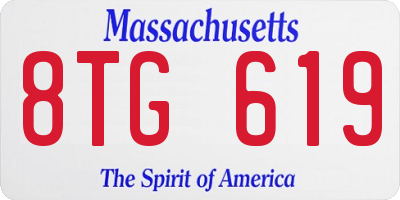 MA license plate 8TG619