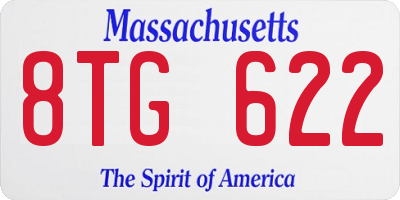 MA license plate 8TG622