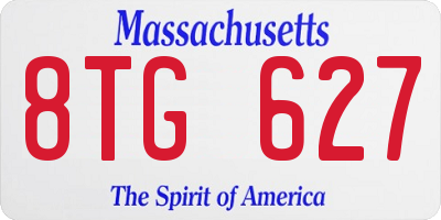 MA license plate 8TG627