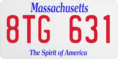 MA license plate 8TG631