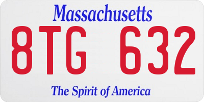MA license plate 8TG632