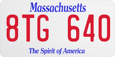 MA license plate 8TG640