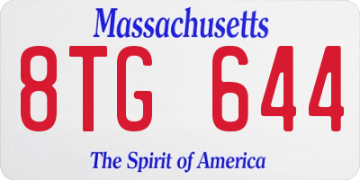 MA license plate 8TG644