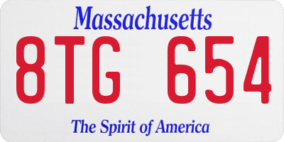 MA license plate 8TG654
