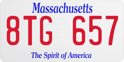 MA license plate 8TG657