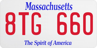 MA license plate 8TG660