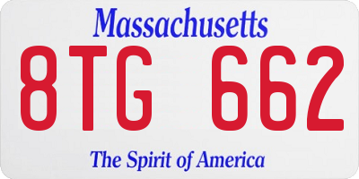 MA license plate 8TG662
