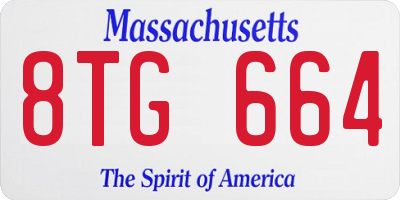 MA license plate 8TG664