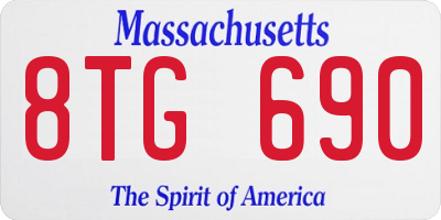 MA license plate 8TG690