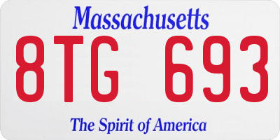 MA license plate 8TG693
