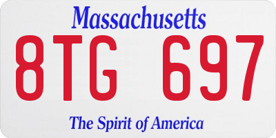 MA license plate 8TG697