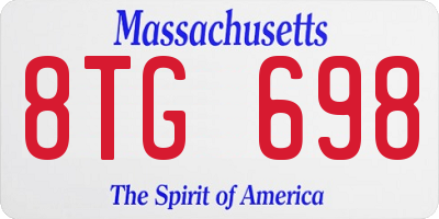 MA license plate 8TG698