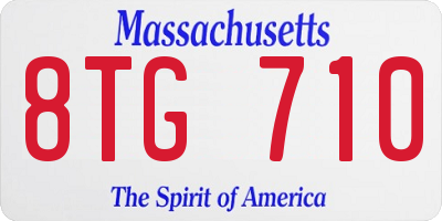 MA license plate 8TG710