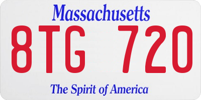 MA license plate 8TG720