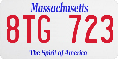 MA license plate 8TG723