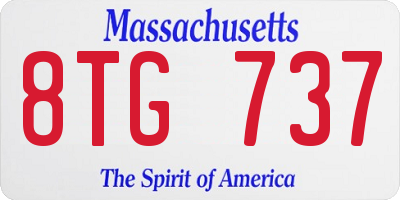 MA license plate 8TG737