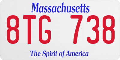 MA license plate 8TG738