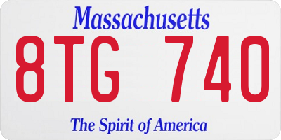 MA license plate 8TG740