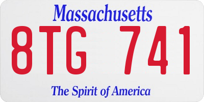 MA license plate 8TG741
