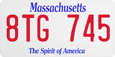 MA license plate 8TG745