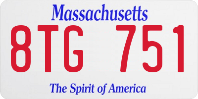 MA license plate 8TG751