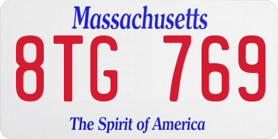 MA license plate 8TG769