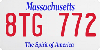 MA license plate 8TG772