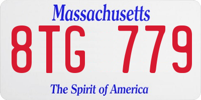MA license plate 8TG779