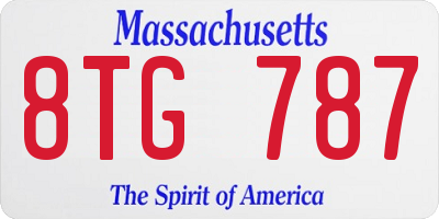 MA license plate 8TG787
