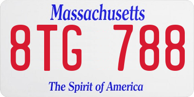 MA license plate 8TG788