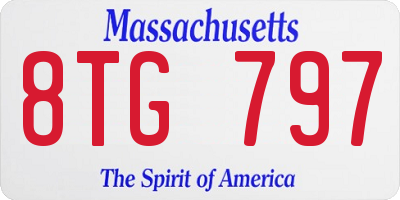 MA license plate 8TG797