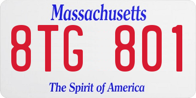 MA license plate 8TG801