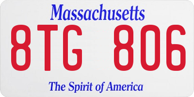 MA license plate 8TG806