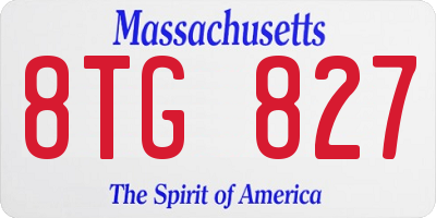 MA license plate 8TG827