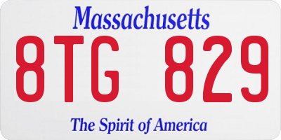 MA license plate 8TG829