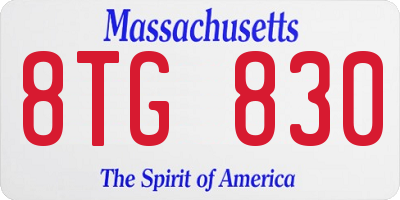 MA license plate 8TG830