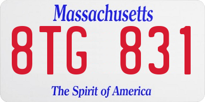 MA license plate 8TG831