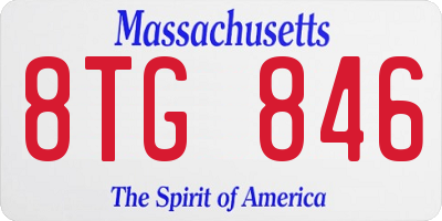 MA license plate 8TG846