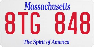 MA license plate 8TG848