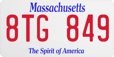 MA license plate 8TG849