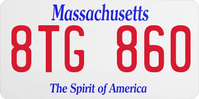 MA license plate 8TG860