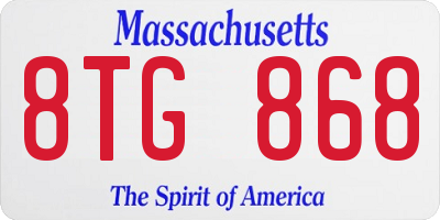 MA license plate 8TG868