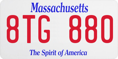 MA license plate 8TG880