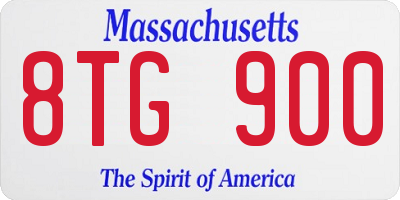 MA license plate 8TG900