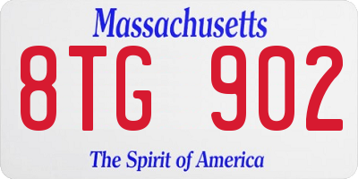 MA license plate 8TG902